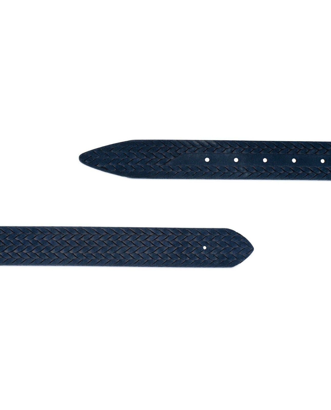 Blue Suede Belt Strap For Fendi Buckles 35 Mm Woven Embossed Womens Mens Real