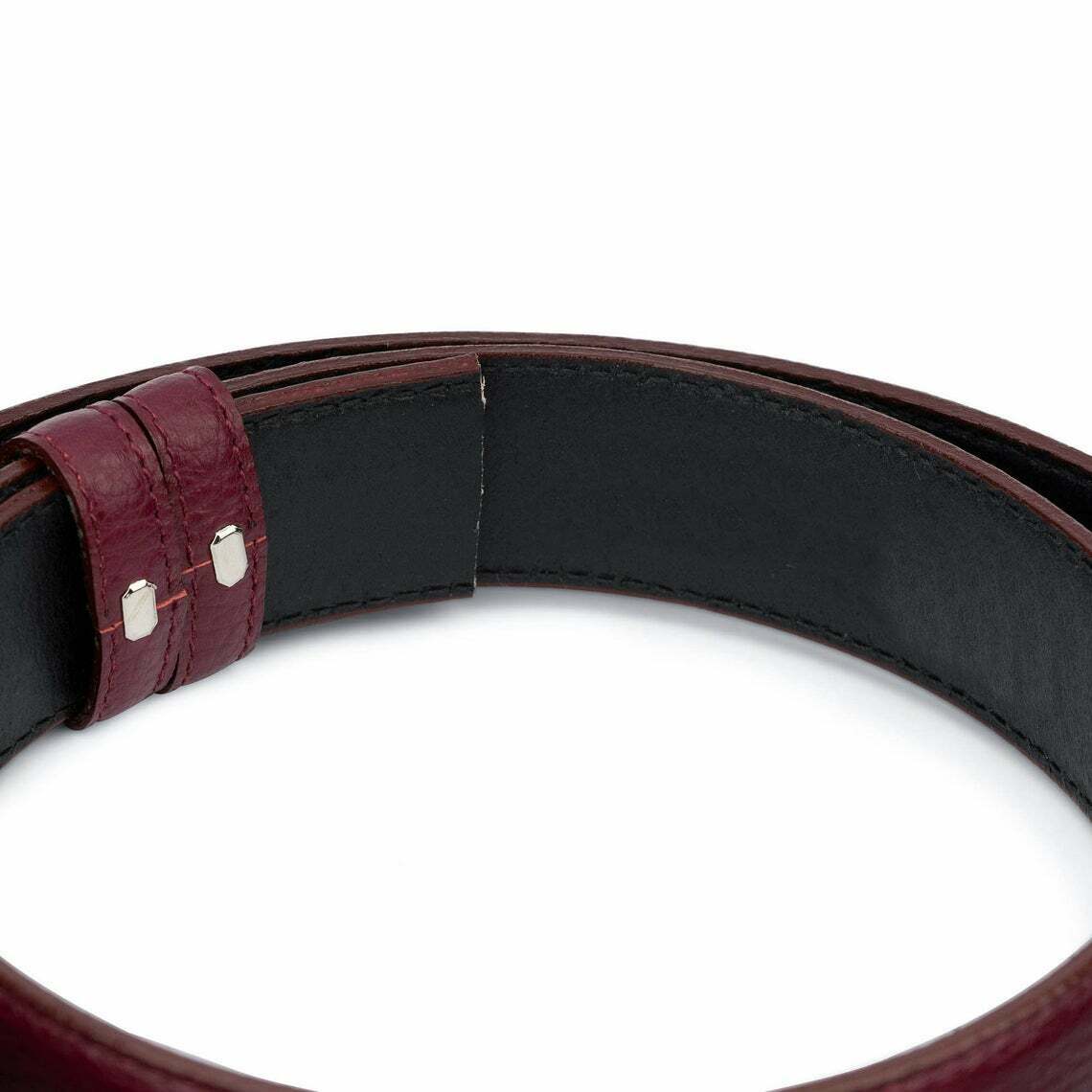 Burgundy Belt Men Replacement Strap For Cartier 35mm Genuine Leather No Buckle