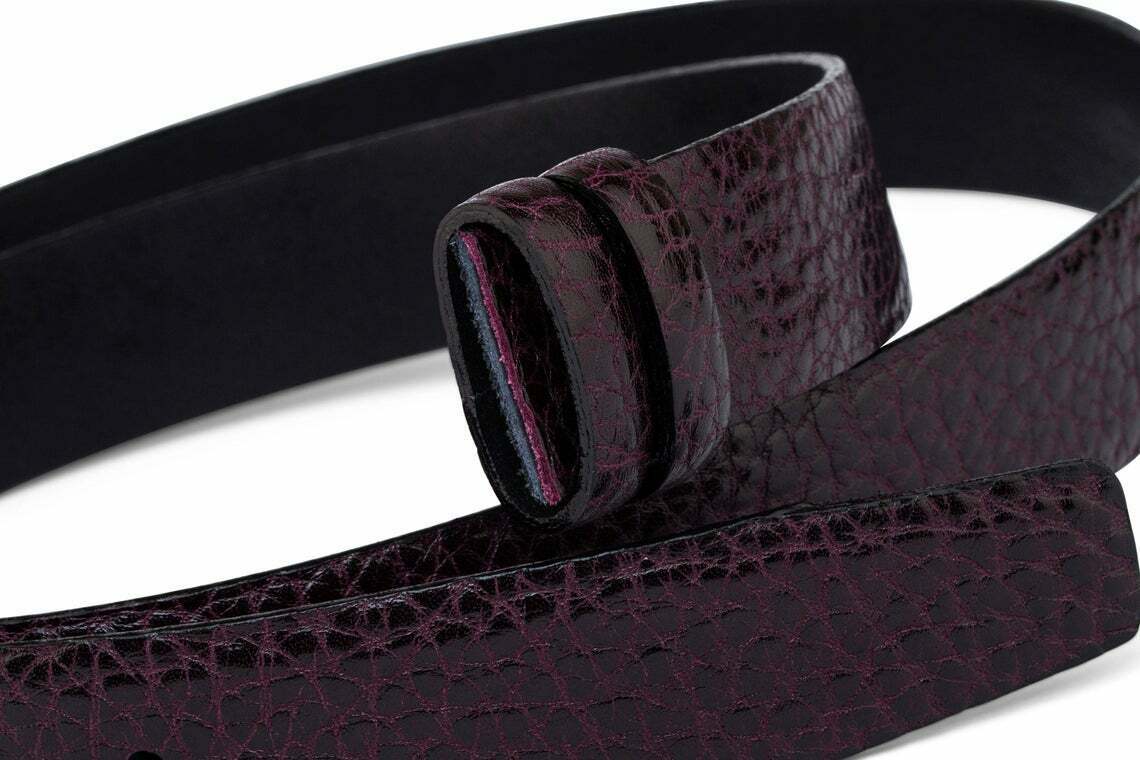 Purple Leather Belt Strap For Cartier Belts Womens Violet Replacement 30mm