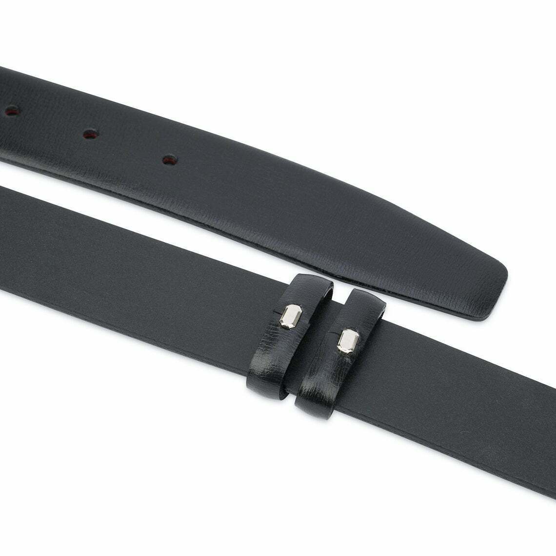 35 Mm Black Leather Belt Without Buckle Mens Replacement Belt Strap Belt Smooth