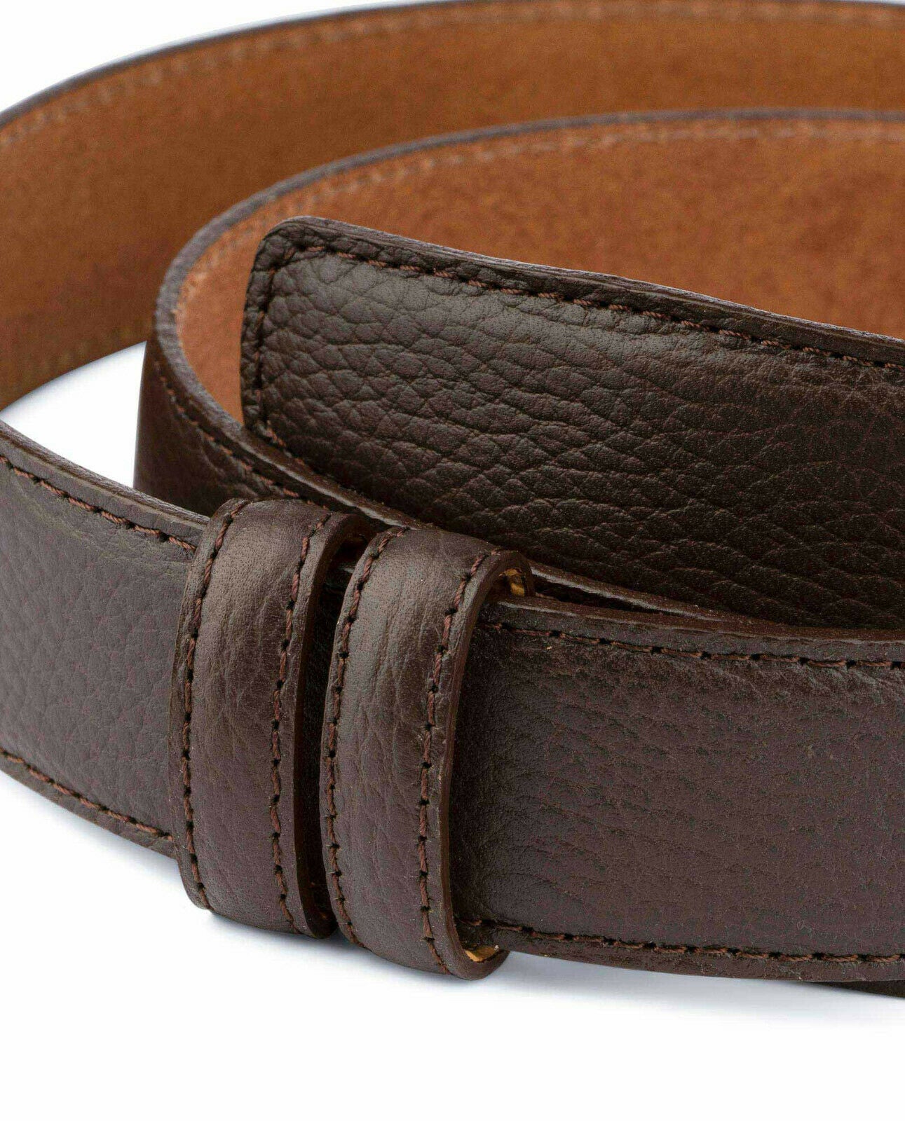 Belt Strap For Ferragamo Buckles Mens Replacement Brown Real Leather 35 Mm