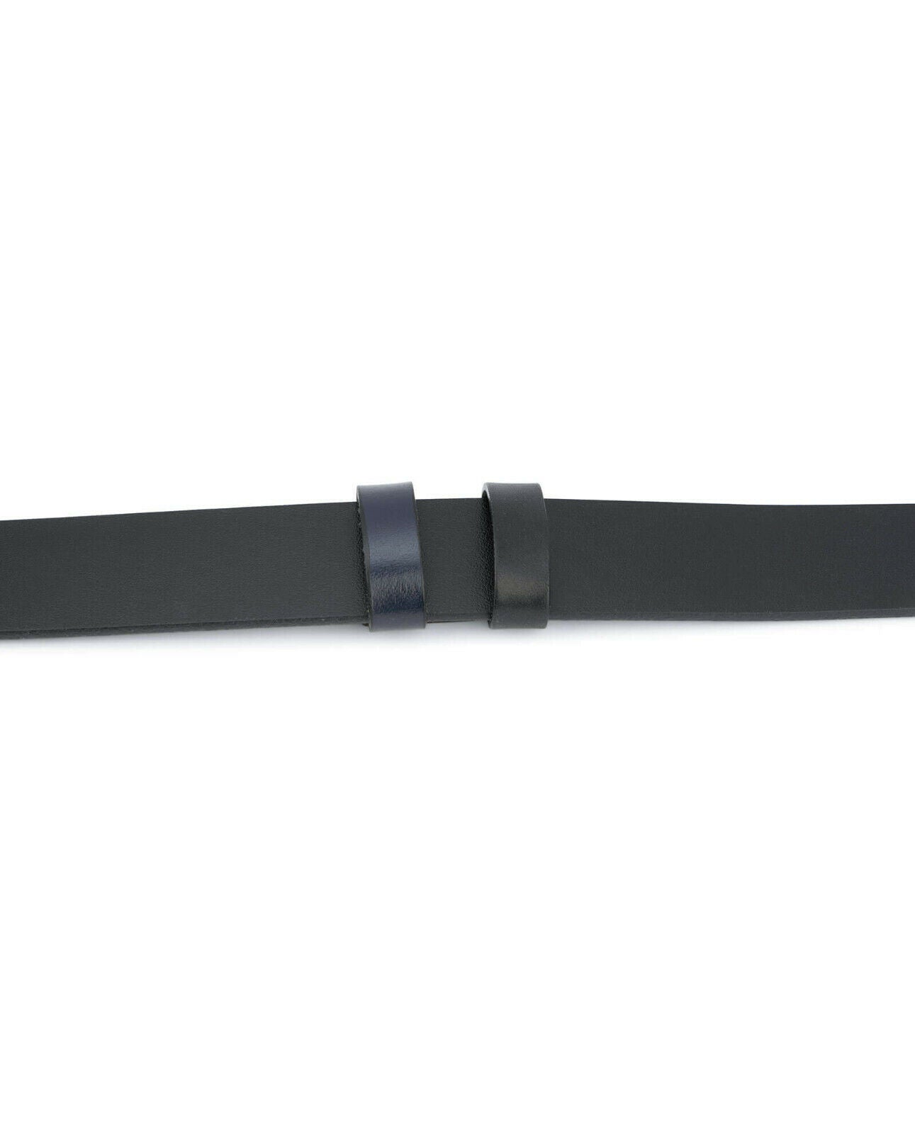 Reversible Replacement Leather Strap For Belt Blue Black 35 Mm For Dunhill