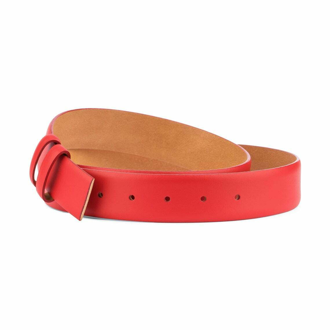 Men's Red Belt Strap Replacement For Ferragamo Buckle Genuine Leather 35mm Women
