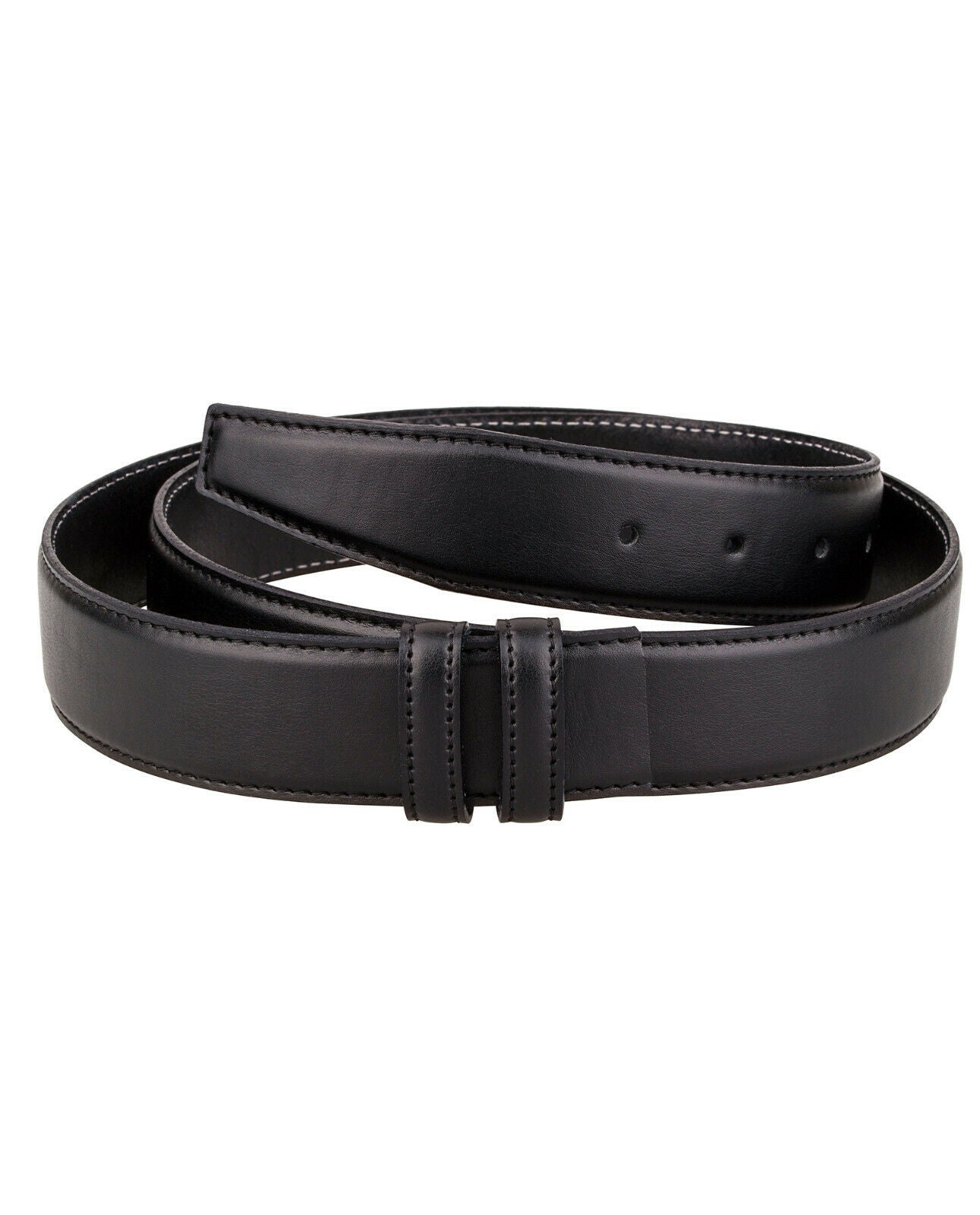 Black Leather Belt Replacement Strap 35 Mm For Ferragamo Stitched Belt