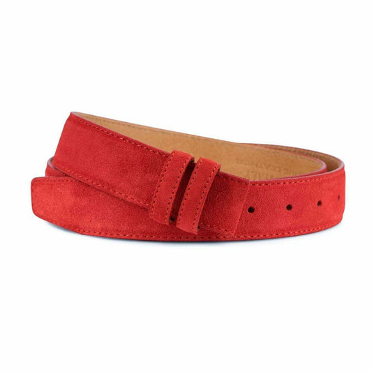 Luxury Red Suede Belt Strap Replacement For Dunhill Belts Mens Womens 35mm