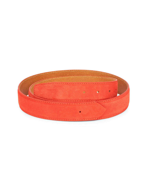 Red Leather Belt Strap Replacement For Dunhill Buckle Suede Mens 35 Mm