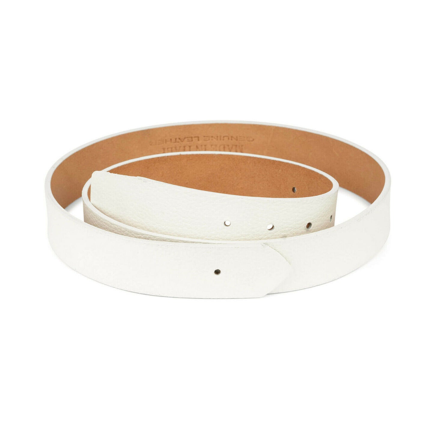 White Leather Belt Strap For Ferragamo Buckles Mens Womens Replacement Real Calf