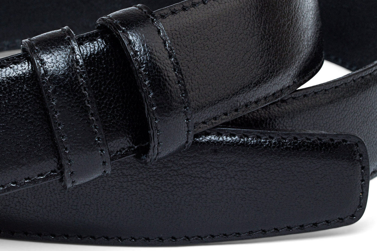 Smooth Leather Black Belt Strap Mens belts For Cartier buckles
