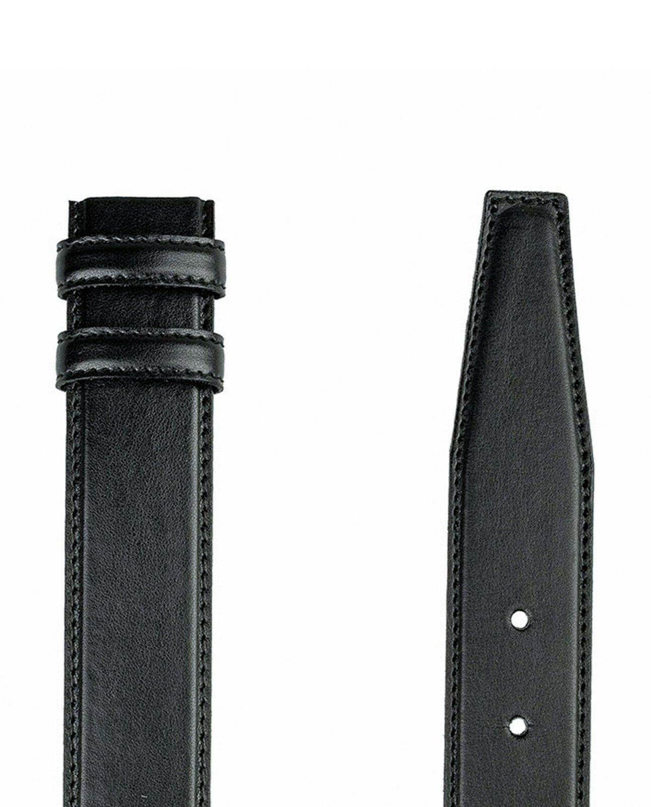 Black Leather Belt Replacement Strap 35 Mm For Dunhill Stitched Belt