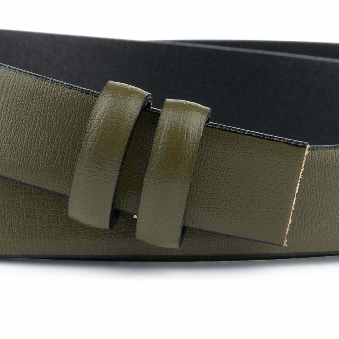 1 Inch Olive Green Belt Strap No Buckle For Ferragamo 25 Buckles Womens Belts