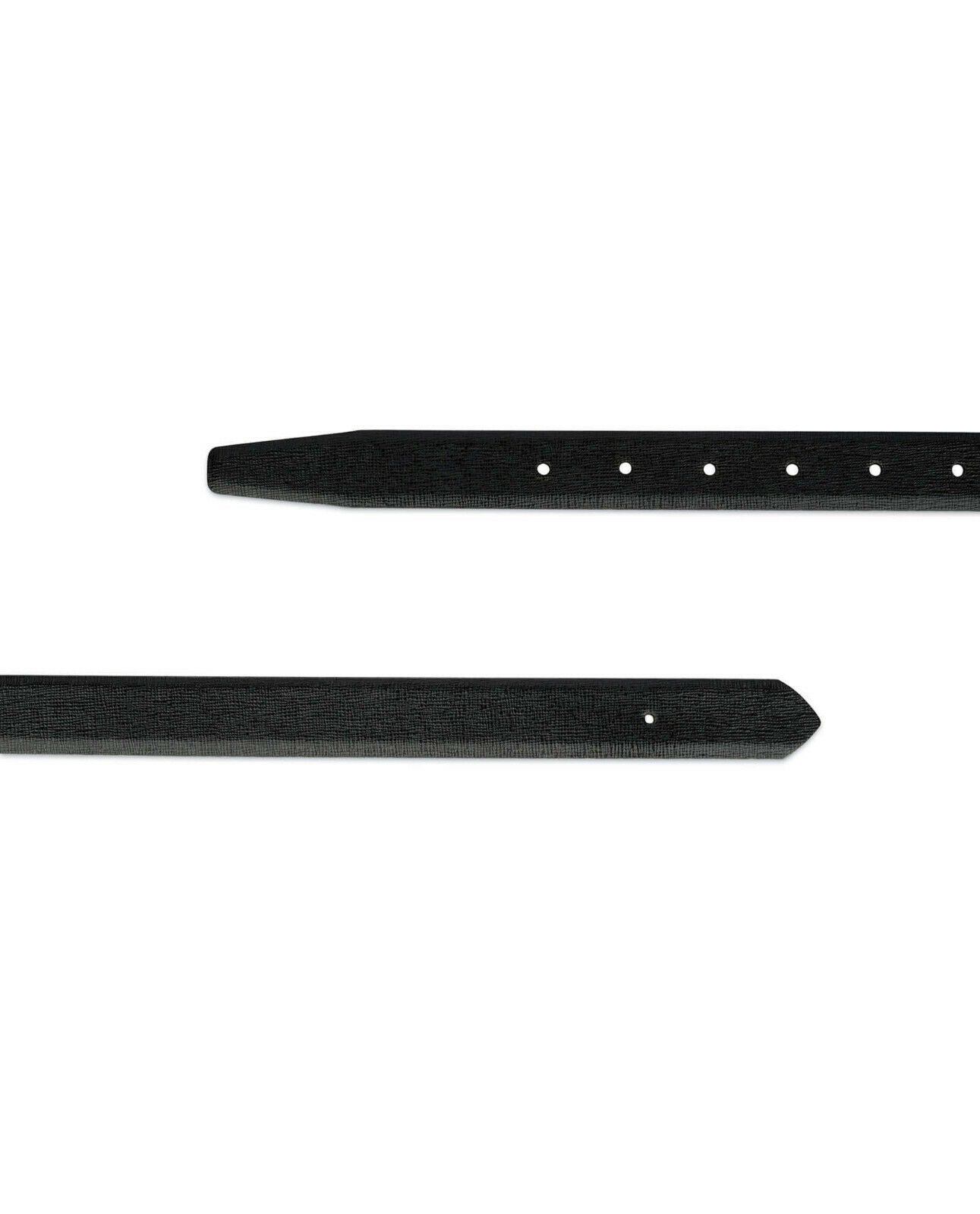 Replacement Leather Belt Strap For Ferragamo Buckle Black Saffiano Calfskin 25mm