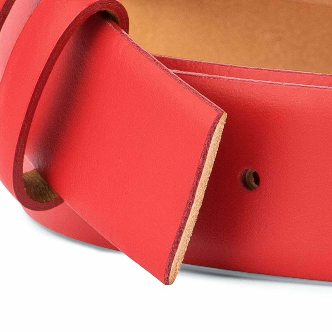 Men's Red Belt Strap Replacement For Cartier Buckle Genuine Leather 35mm Women