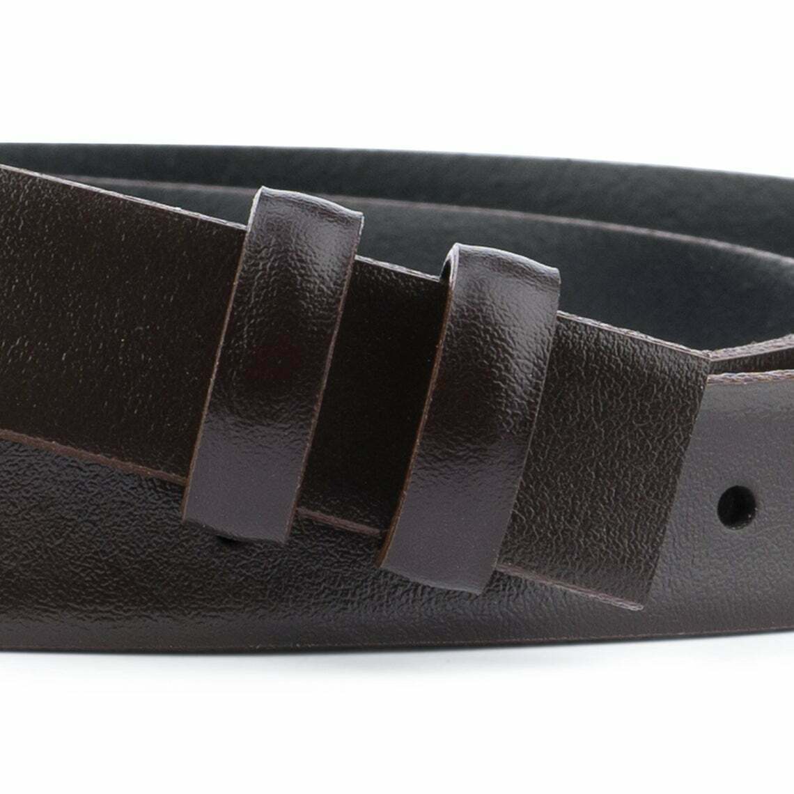 Dark Brown Leather Belt 1” Replacement Strap For Ferragamo Mens Womens Coffee