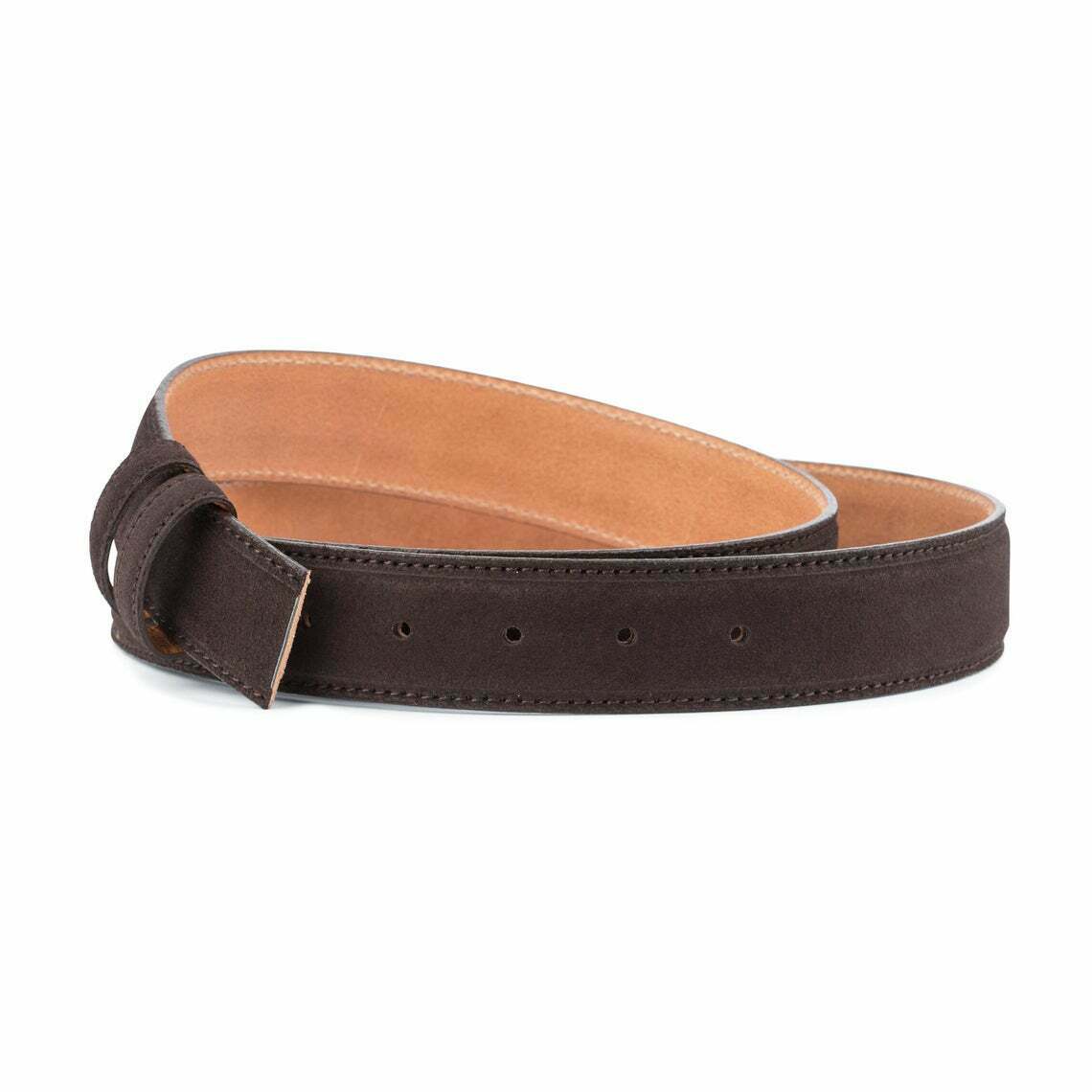 Dark Brown Suede Leather Belt Strap For Ferragamo Buckles 35 Mm Mens Belts