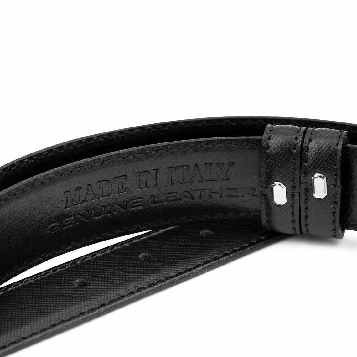 Black Saffiano Leather Belt Strap Mens Belts Replacement Belt 1 1.8 Inch Wide