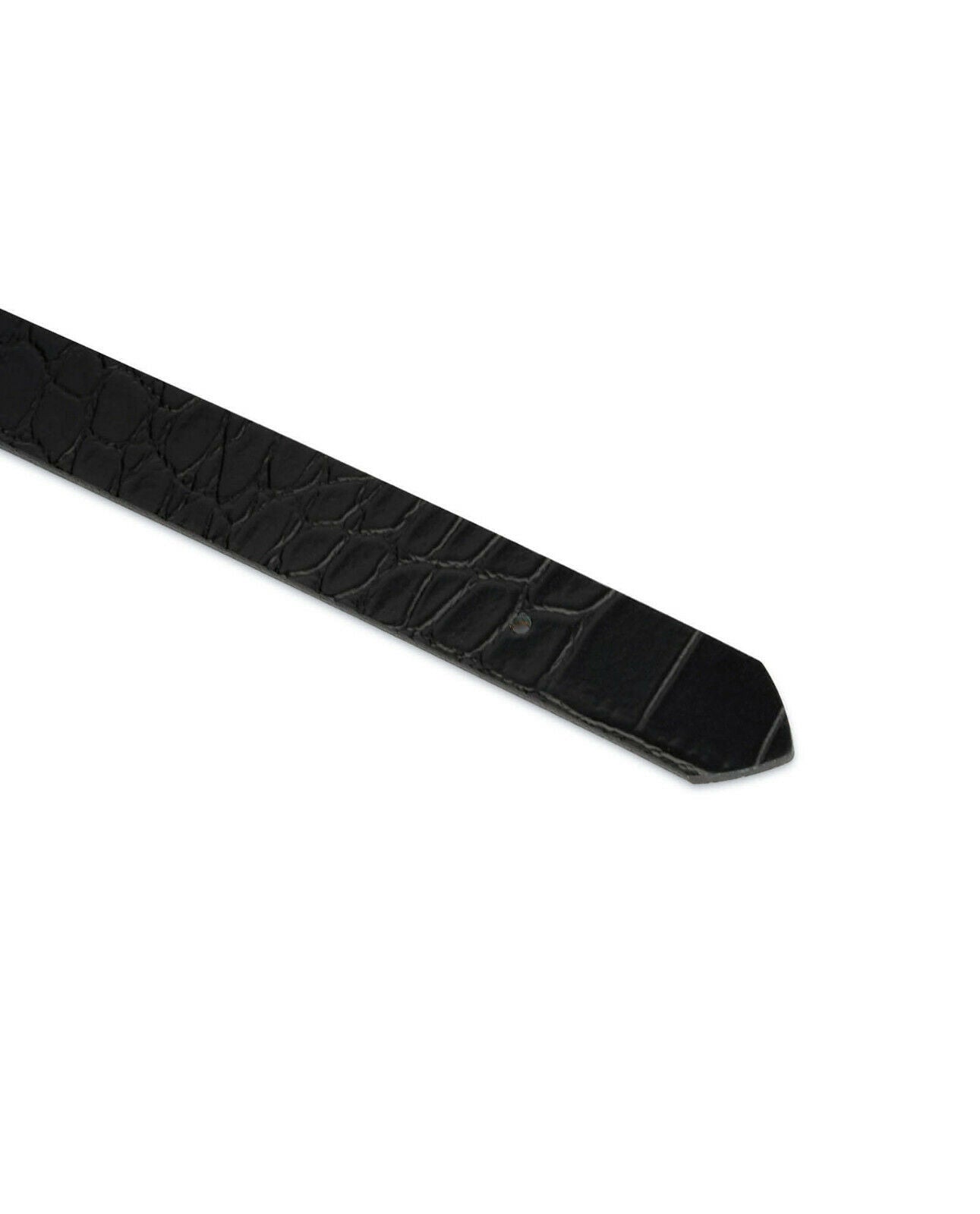 Black Replacement Belt Strap For Montblanc Buckles Croco Embossed Mens 25 mm
