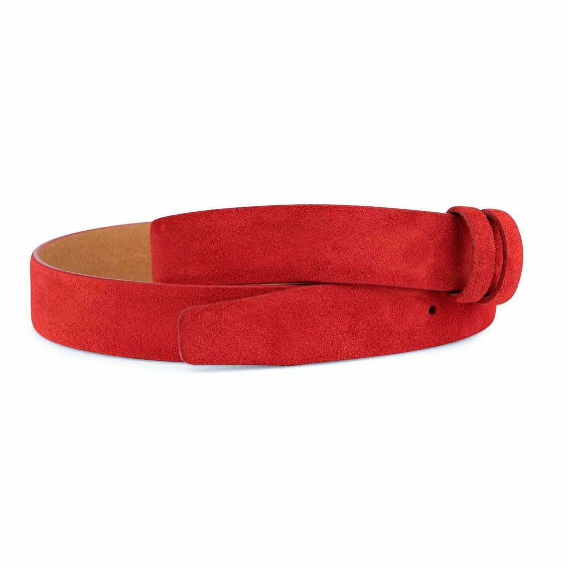 Red Suede Belt Strap Replacement For Ferragamo Belts 30mm 100% Leather Men Women