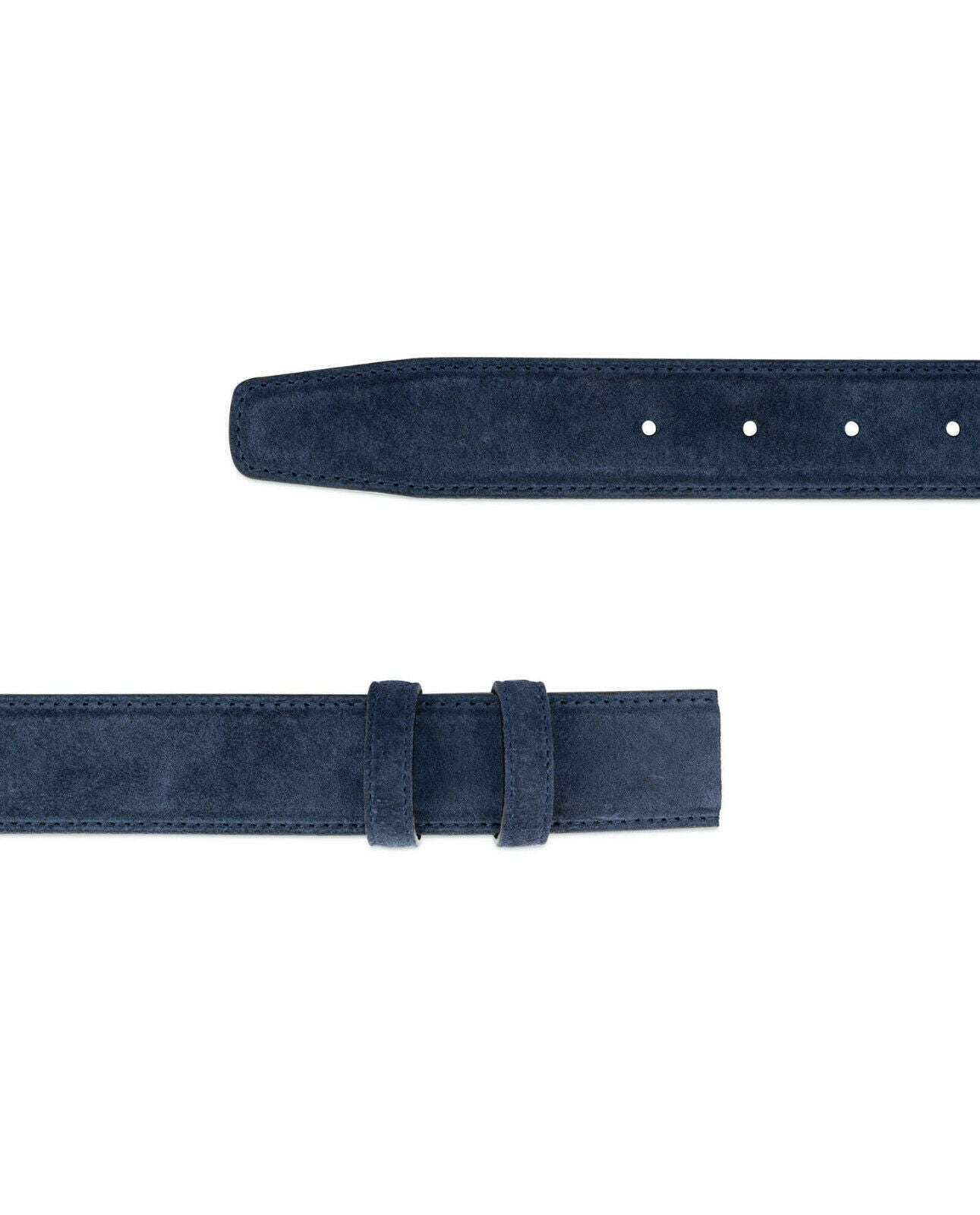 Blue Suede Belt Leather Strap For Ferragamo Buckle 35 Mm Navy Adjustable