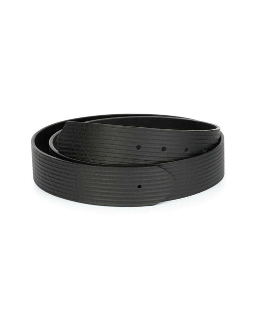 Mens Black Belt Leather Strap For Dunhill Buckles 40mm Replacement Straps