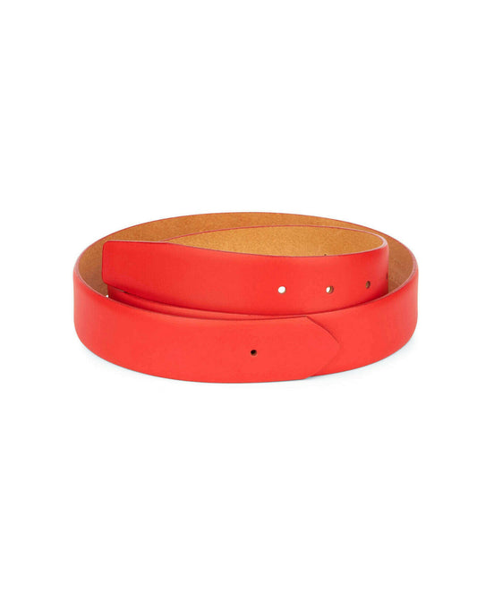 Red Leather Belt Mens Replacement Strap For Ferragamo 35 Mm