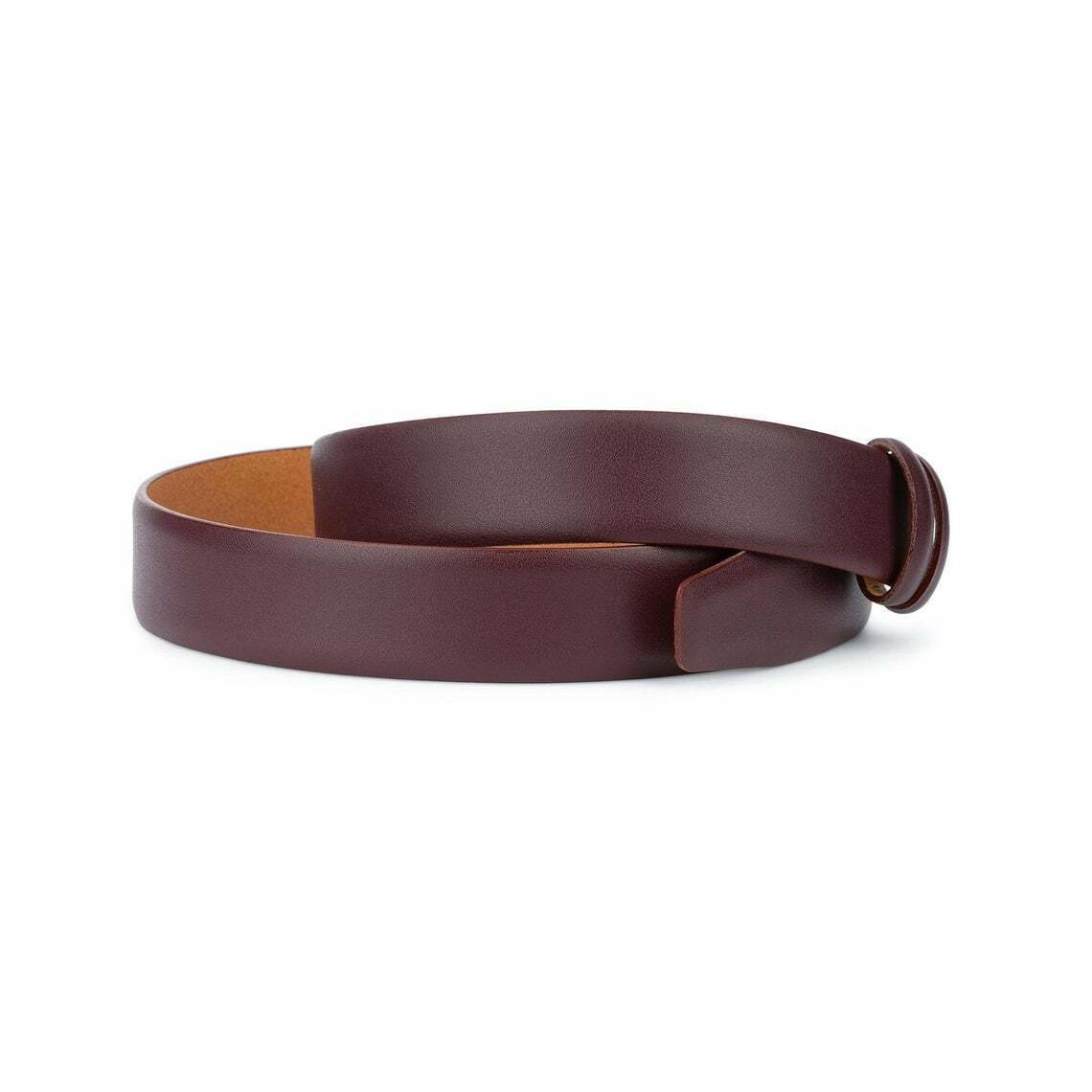 Burgundy Leather Belt Replacement Strap For Cartier Mens Belts Solid 35mm