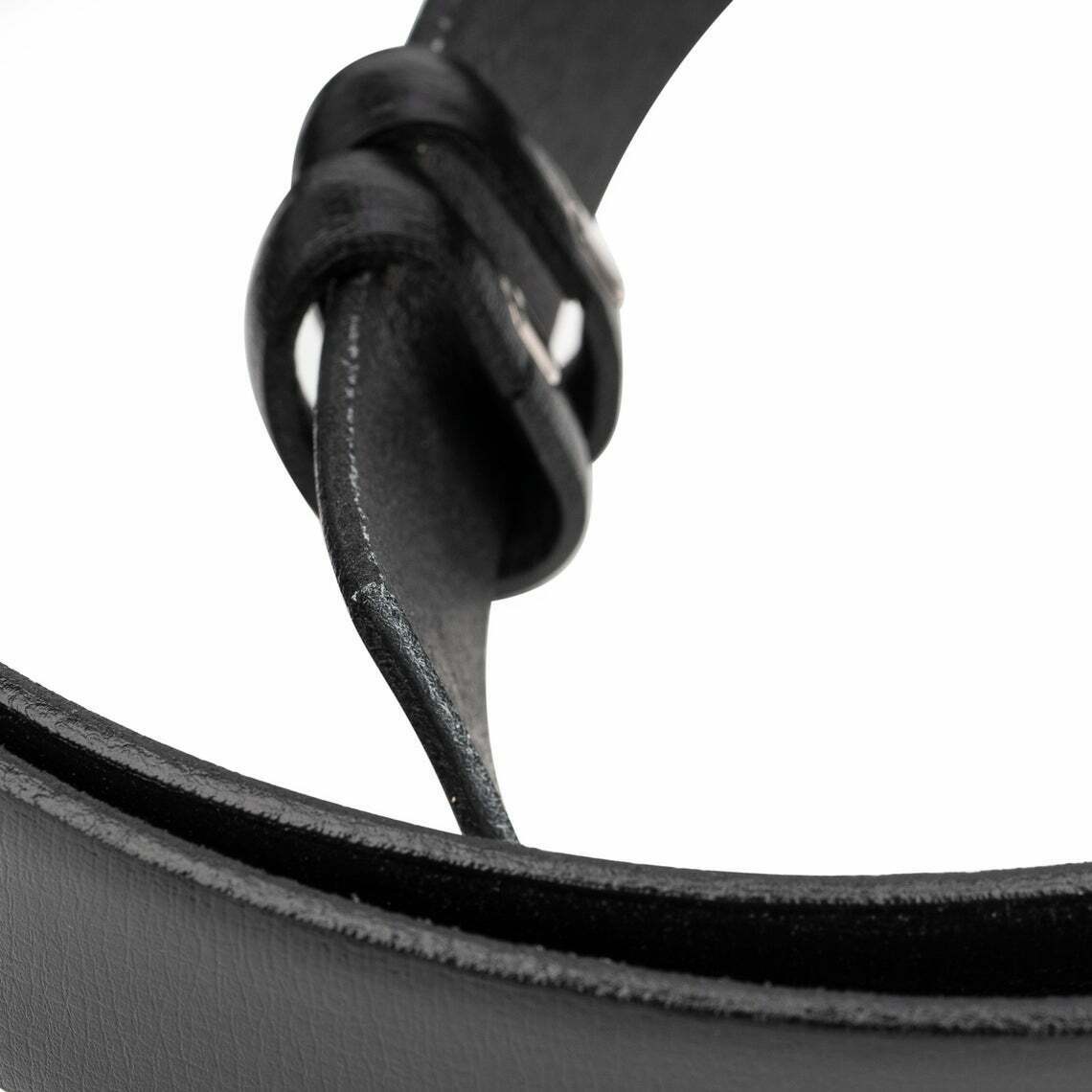 Thin Black Belt Strap With No Buckle For Ferragamo Smooth Mens Womens 25mm