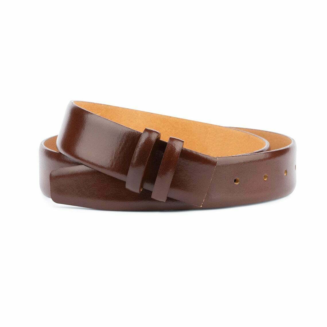 Cognac Leather Belt Replacement Strap For Montblanc Buckle Mens Brown Belts 35mm