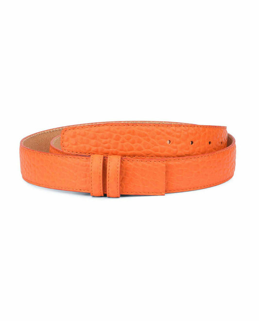 Replacement Belt Strap For Dunhill Buckles Mens Belts 35 Mm Orange Leather