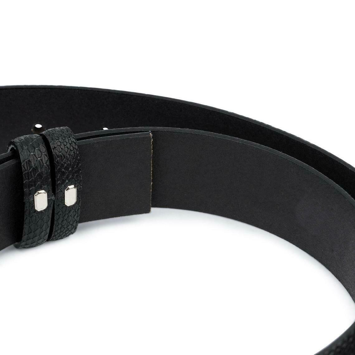 Luxury Snakeskin Belt Mens Replacement Strap For Dunhill Buckles Black 35mm