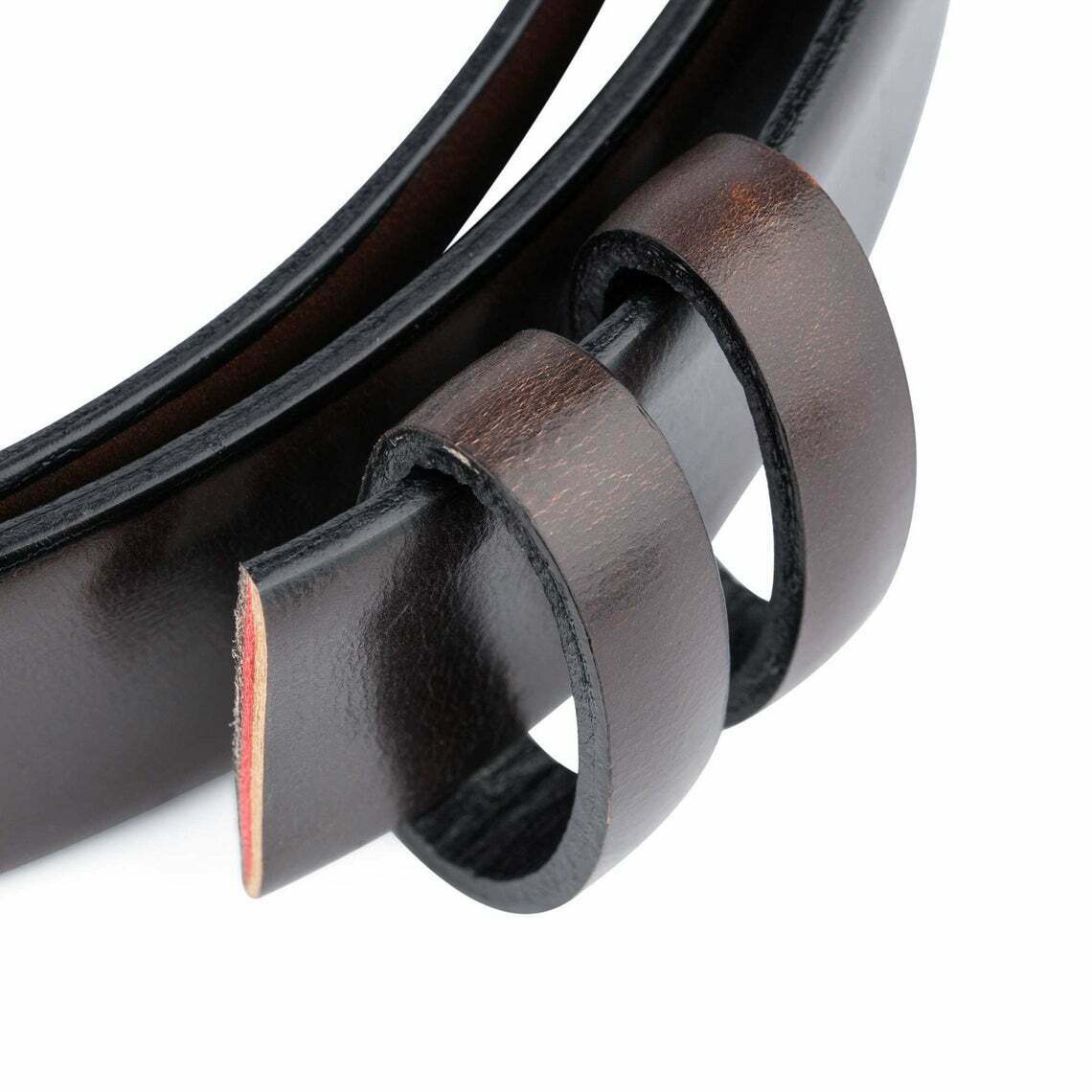 Mens Dark Brown Leather Belt Veg Tan Replacement Strap For Dunhill Buckle 35mm
