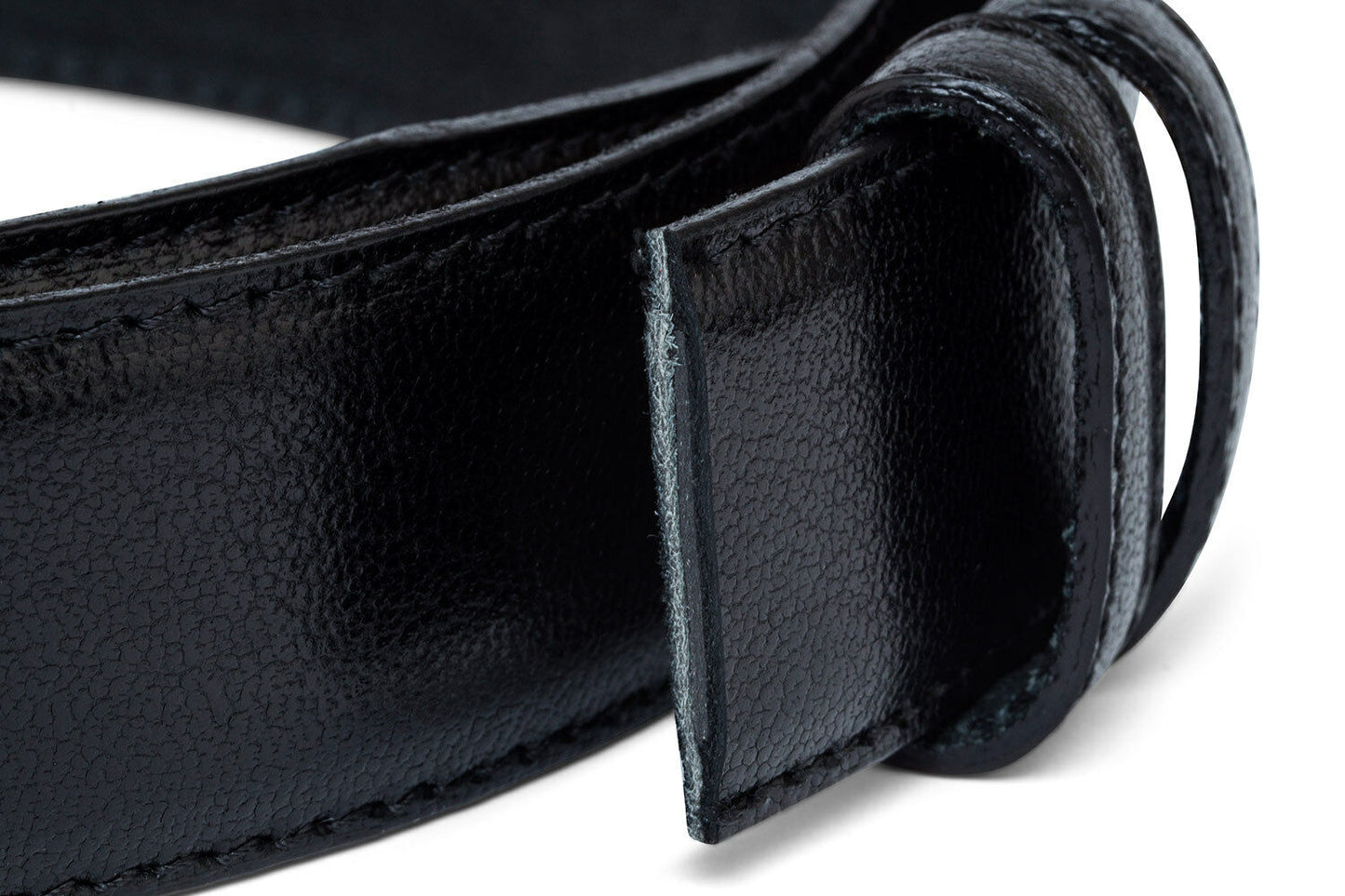Smooth Leather Black Belt Strap Mens belts For Cartier buckles