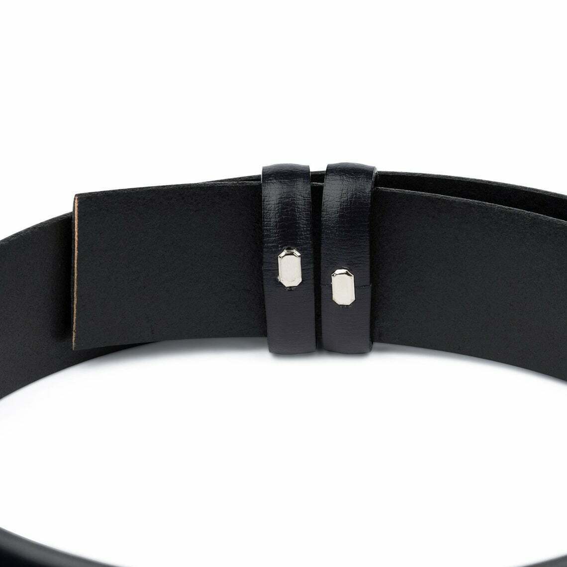 Mens Navy Blue Belt Without Buckle For Dunhill Belt Genuine Leather Strap 35mm