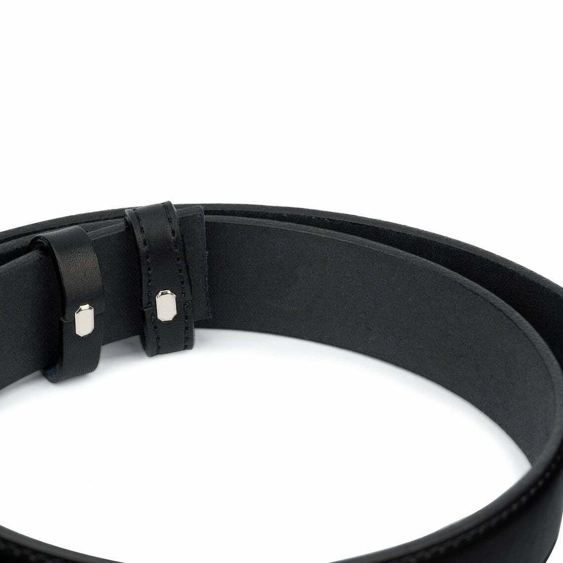 Black Full Grain Leather Belt Strap Replacement For Cartier Mens Belts 30mm