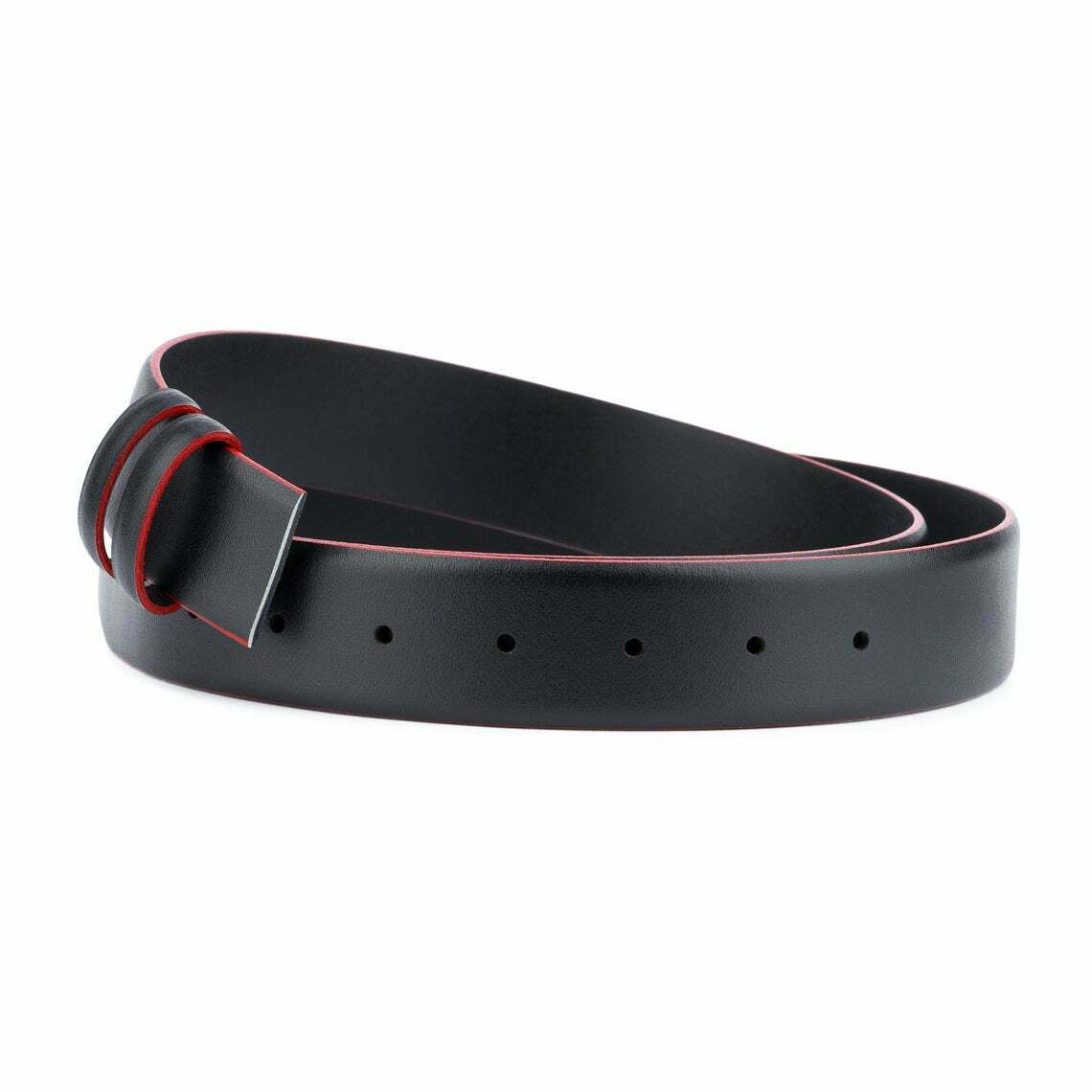 Black Leather Belt Strap For Ferragamo Buckles 35 Mm Replacement Men Adjustable
