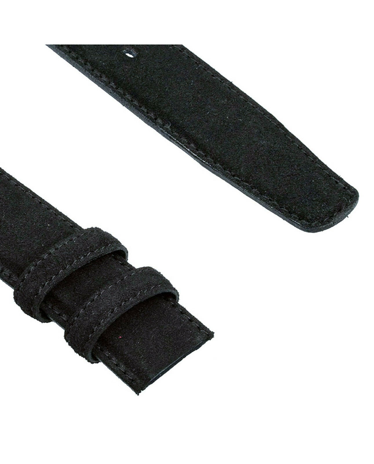 Black Suede Belt Strap Without Buckle For Montblanc 35mm Replacement Strap
