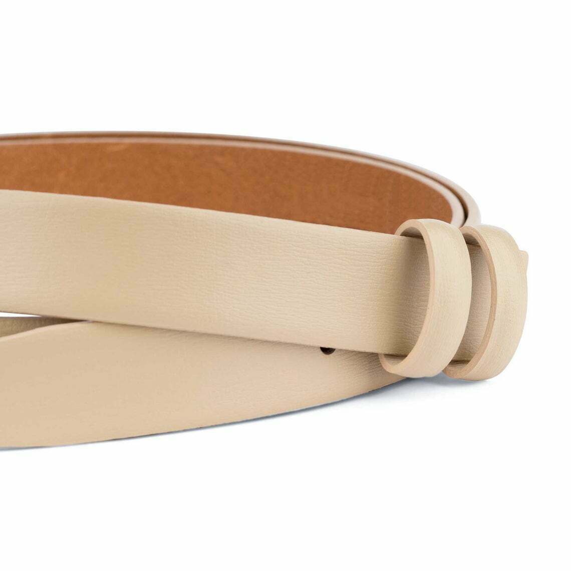 Beige Leather Belt Strap Womens For Dunhill Buckle 1” Tan Brown 100% Leather