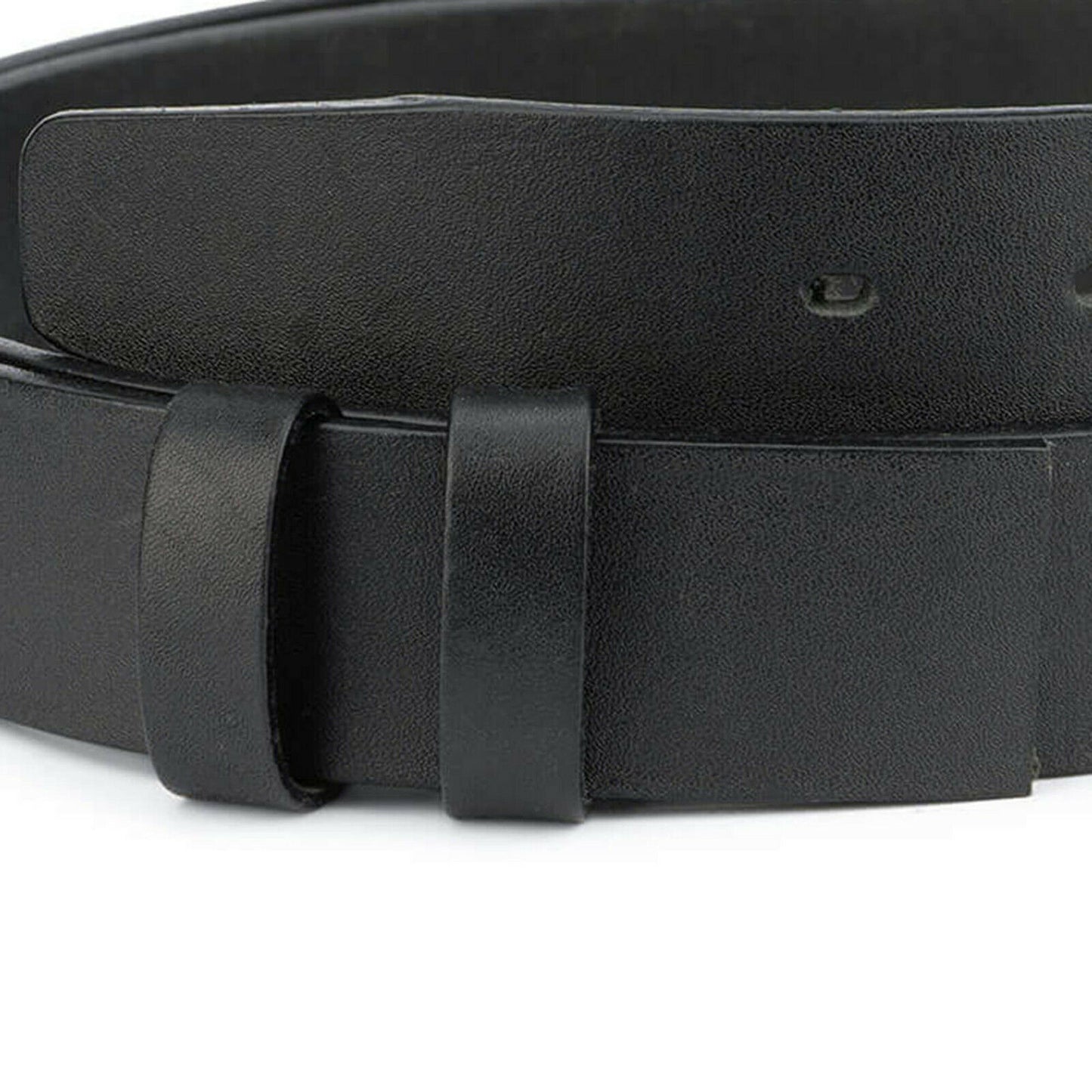Black Full Grain Leather Belt Strap For Montblanc Buckle 35 Mm Replacement