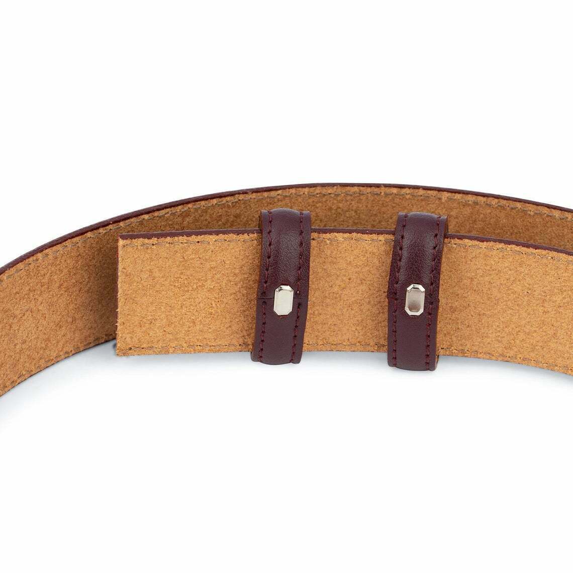 Burgundy Leather Belt Strap For Montblanc Buckles Mens Belts 1 3-8 Inch Red