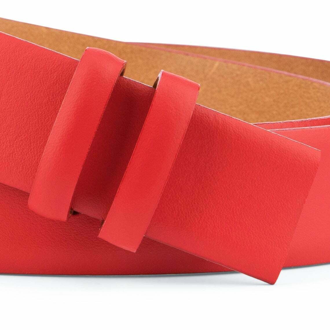 Men's Red Belt Strap Replacement For Ferragamo Buckle Genuine Leather 35mm Women