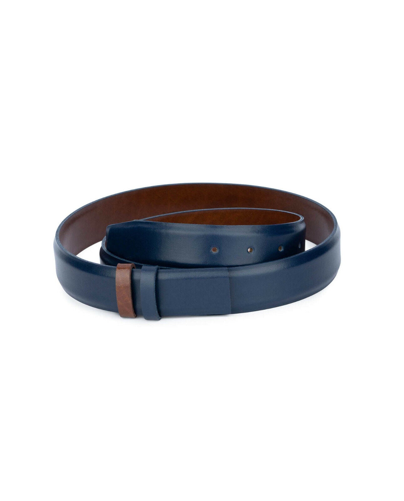 Reversible Blue Vegan Replacement Belt Strap For Men For Ferragamo Buckles 35 Mm