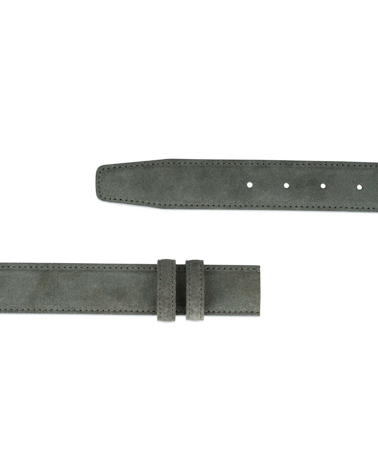 Grey Suede Replacement Belt Strap Without Buckle For Cartier Gray Calfskin