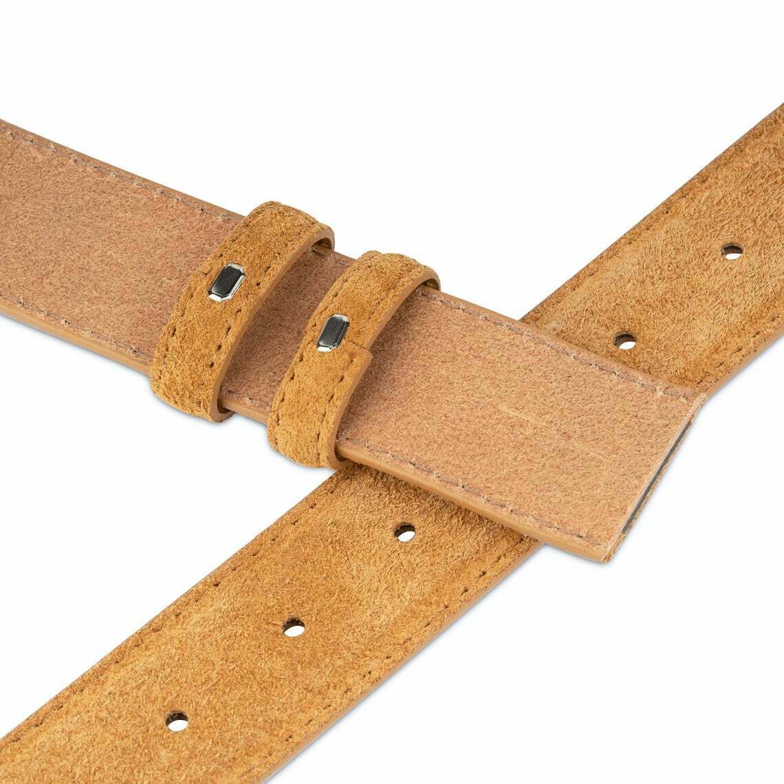 Mens Camel Suede Belt Strap Adjustable For Montblanc Buckles 35mm Replacement