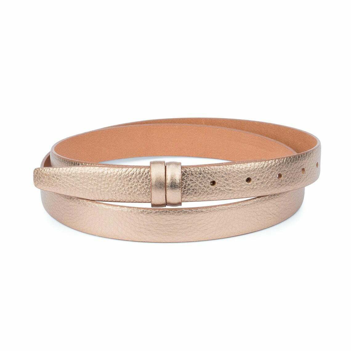 Rose Gold Belt Strap Replacement For Ferragamo Buckles 25mm Womens 100% Leather