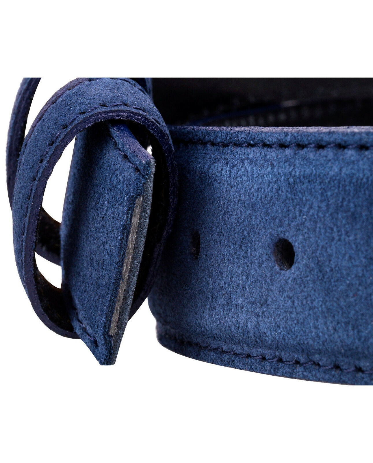 Mens Blue Suede Belt No Buckle Replacement Strap For Montblanc Buckles 35mm