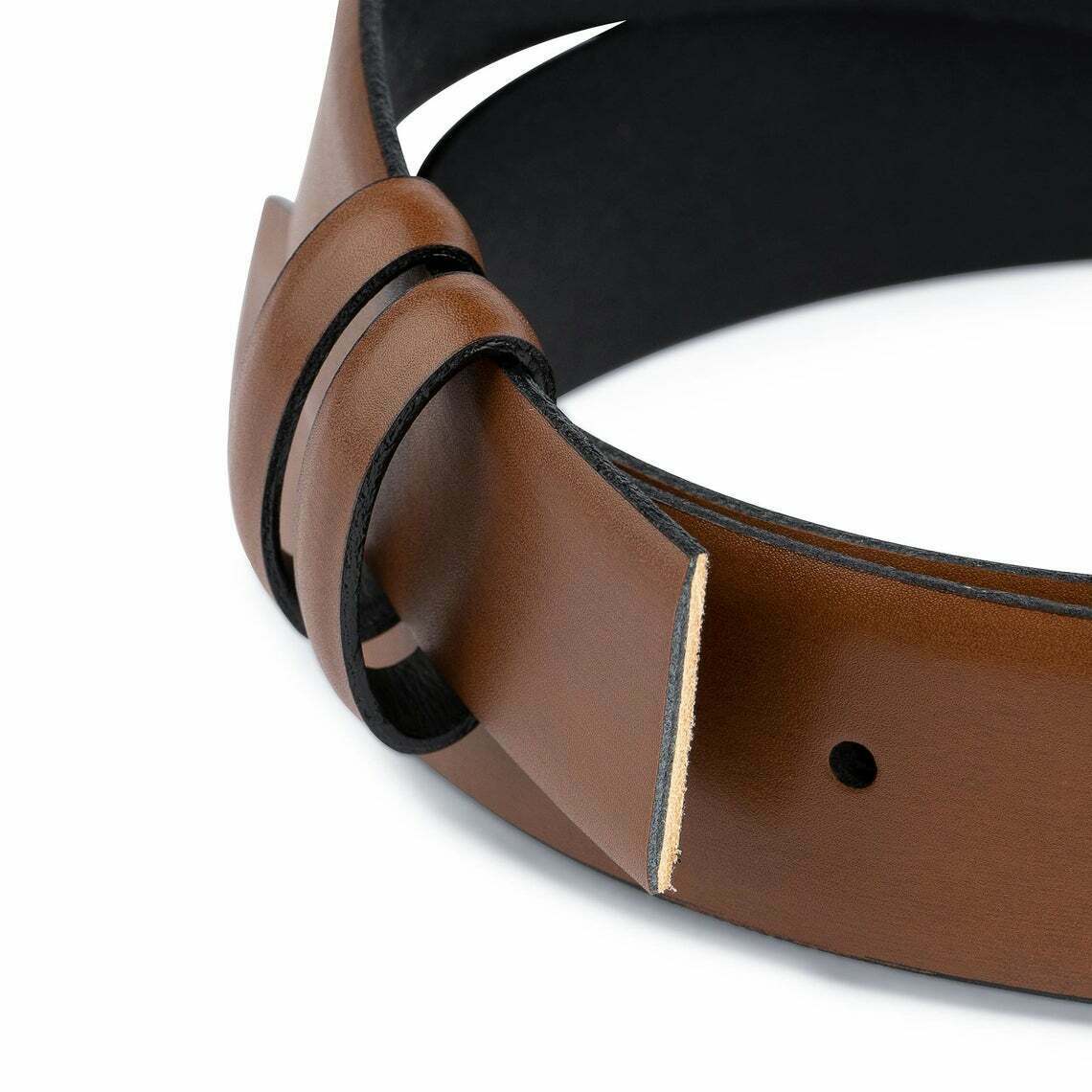 Brown Leather Belt For Ferragamo Buckles 35 Mm Replacement Strap Tan Adjustable