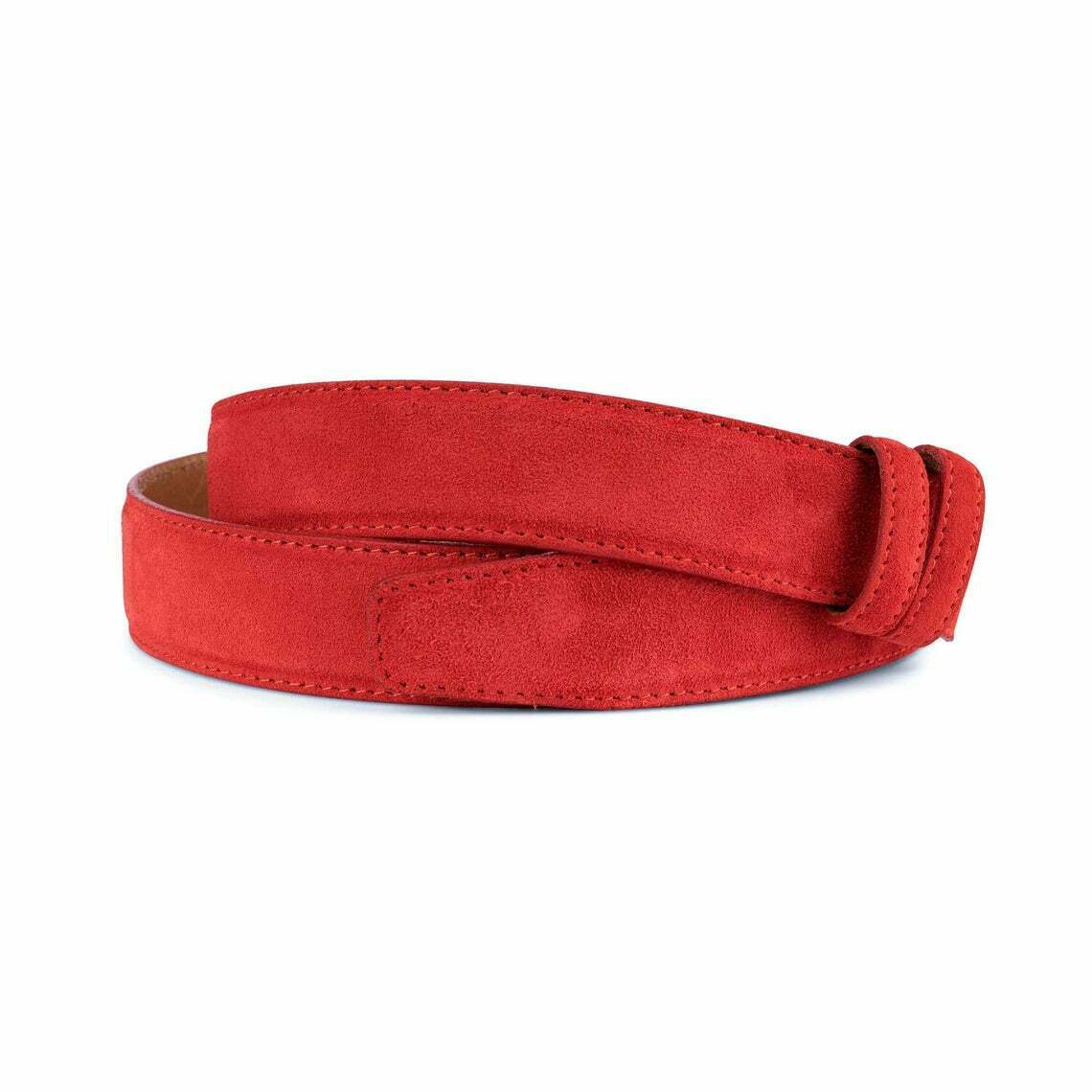 Luxury Red Suede Belt Strap Replacement For Cartier Belts Mens Womens 35mm