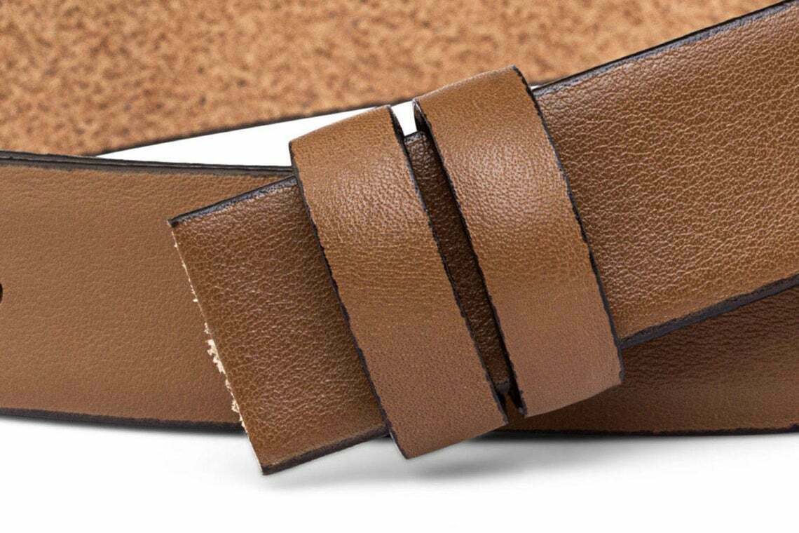 Brown Belt Strap No Buckle Beige Tan For Ferragamo Adjustable Mens Genuine 25mm