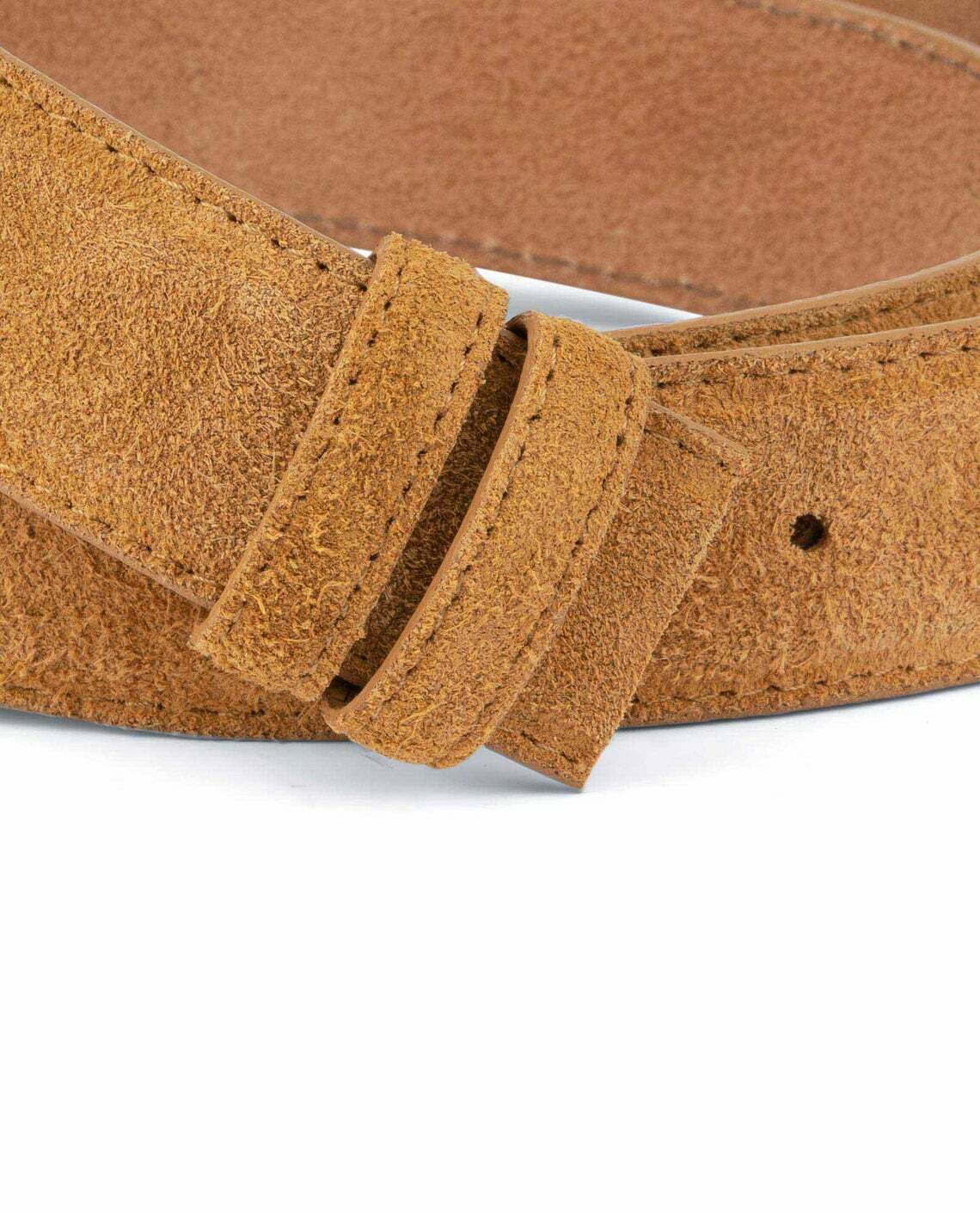 Mens Camel Suede Belt Strap Adjustable For Dunhill Buckles 35mm Replacement