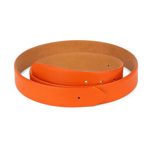 Orange Belt Mens Replacement Strap For Fendi Buckles Soft Real Leather 35 Mm Ita