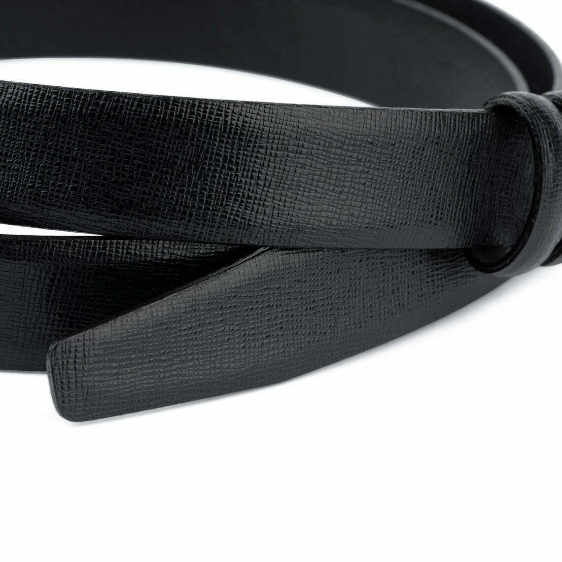 1 Inch Black Saffiano Belt Strap Mens Womens For Cartier Buckles Thin Belt